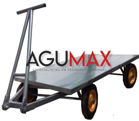 Carro Plano Para 1000 Kilos - AGUMAX Carro Plataforma - Carro 4 ruedas