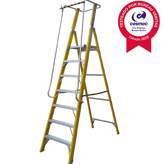 escalera plataforma 7 peldaños